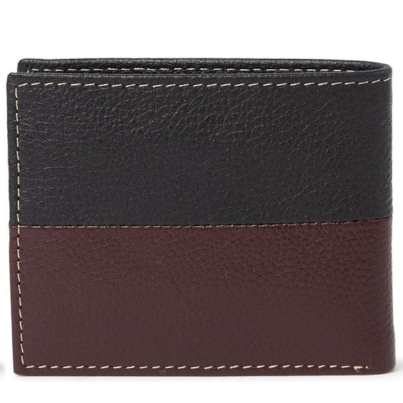 NWT Timberland Sport Contrasting Leather Wallet Black/Brown - Picture 2 of 8